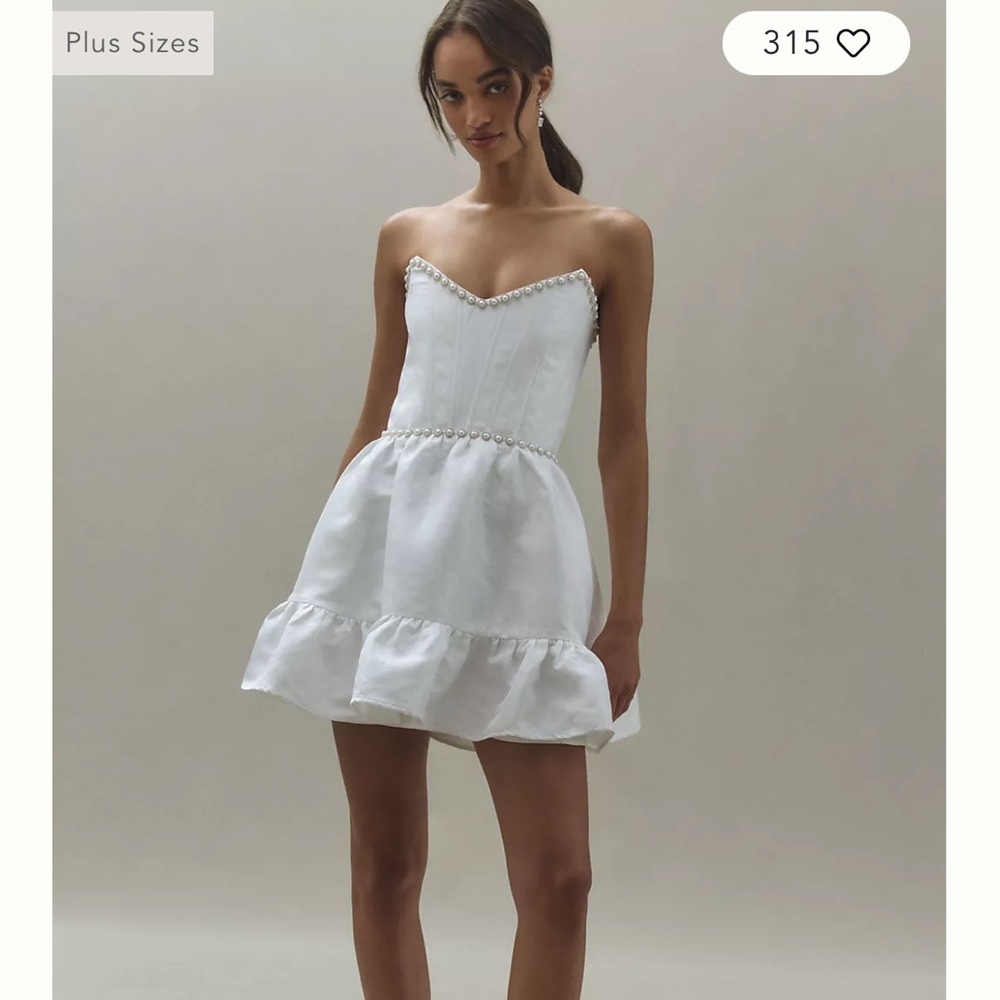 V. Chapman White Strapless Dress